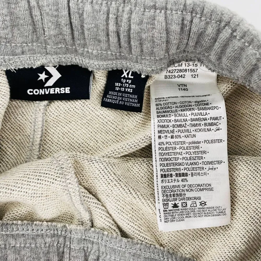 NWT CONVERSE Zipper Pocket  Grey Shorts Boys Size XL 13-15 yrs.